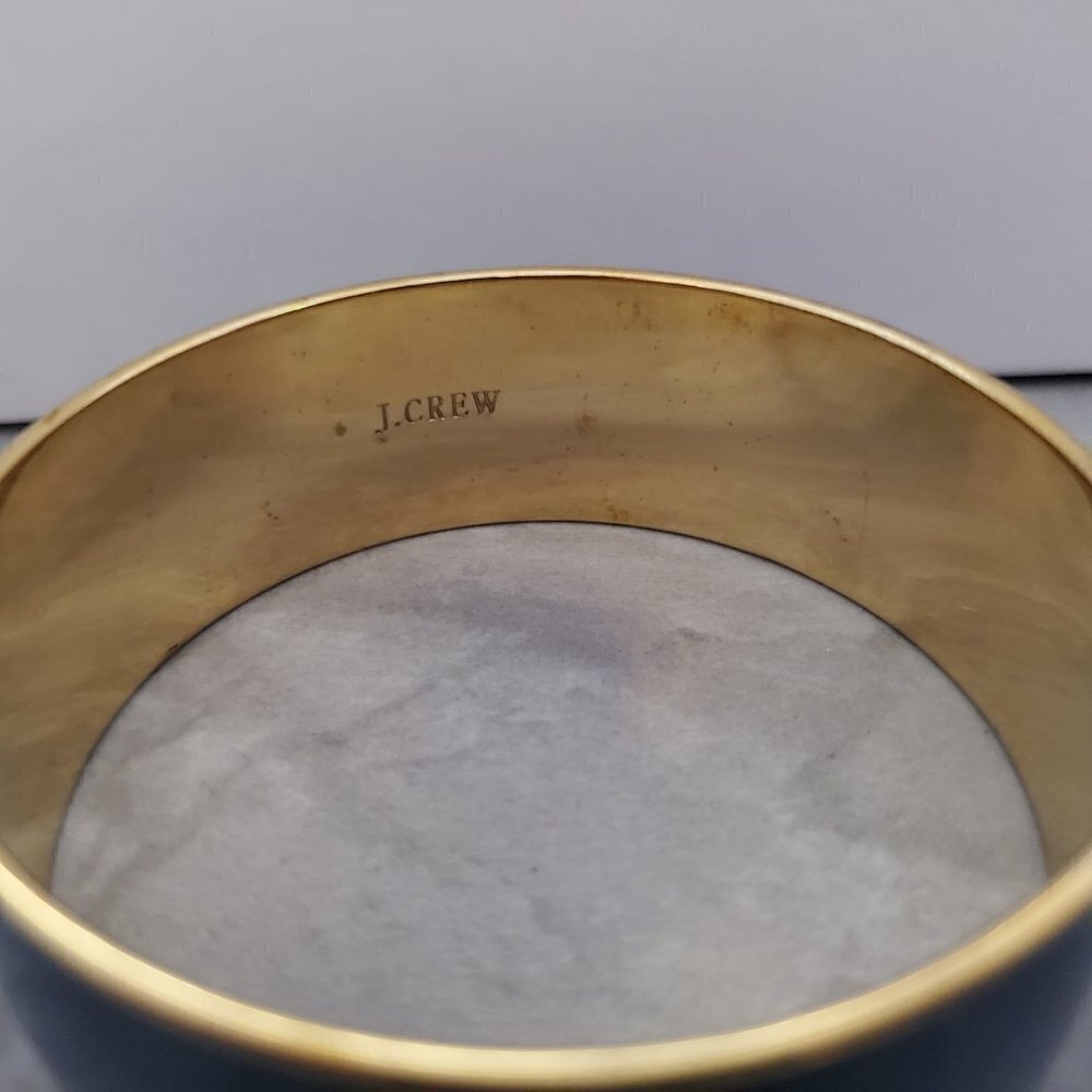 💙 Vintage Y2k 00s 2000's J.Crew Deep Blue Thick Wide Bangle 💙 - Picture 6 of 9
